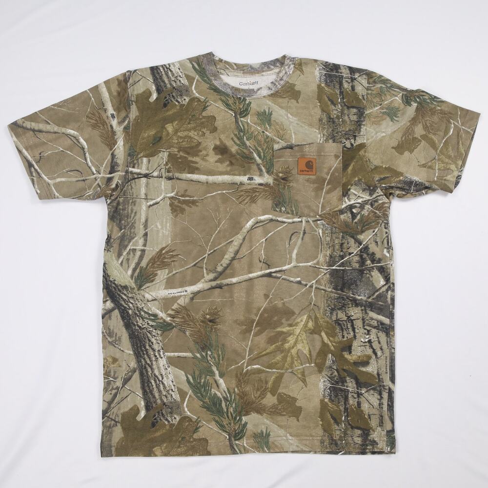 Vintage Carhartt K287 CAP Realtree Camo Cotton Short Sleeve Pocket Shirt Small